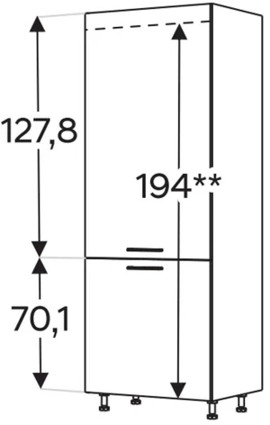 75 słupek zabudowa lodówki, wys.209-214 KAM 2