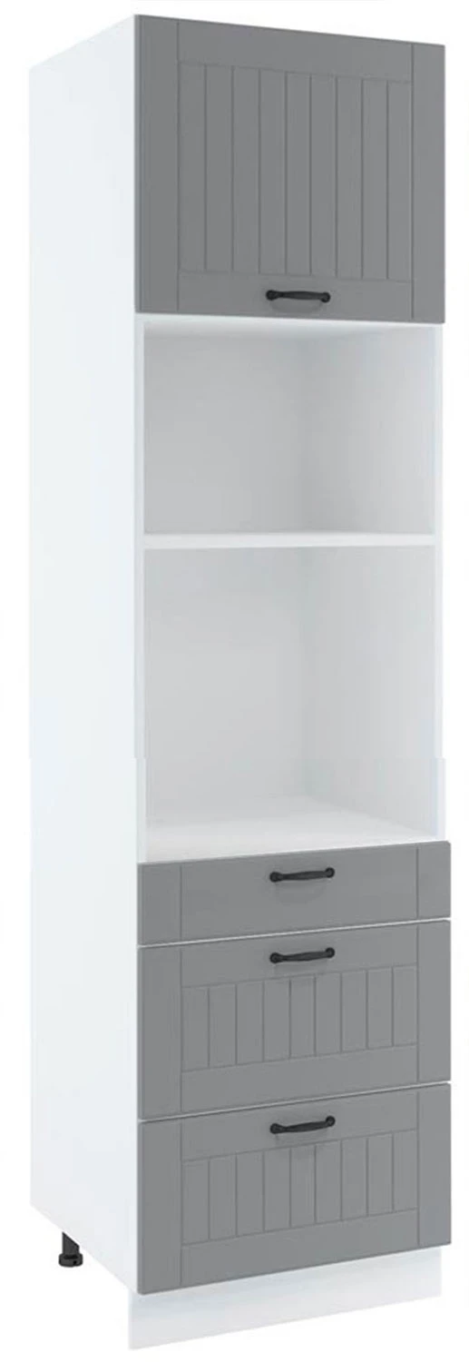 60 dolna słupek zabudowa piekarnika zlicowanego z linią blatu i mikrofalówki, 3 szuflady wys. 235.7 cm Layman