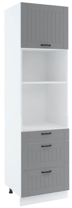 60 dolna słupek zabudowa piekarnika zlicowanego z linią blatu i mikrofalówki, 3 szuflady wys. 235.7 cm