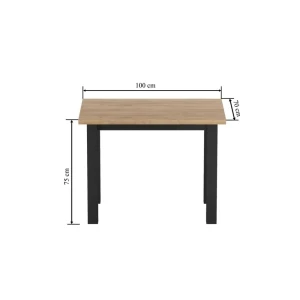 Stół (dąb złoty craft/czarny) 70x100 Furnitex 5