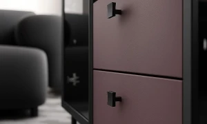 Nowoczesna komoda burgund do pokoju Kiss K-KOM1 Layman 4