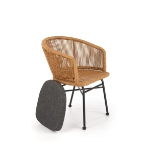 K400 krzesło czarny / naturalny / popielaty Halmar 2