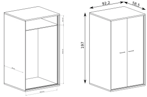 Szafa dwudrzwiowa Mediolan M-1 Jarstol 3