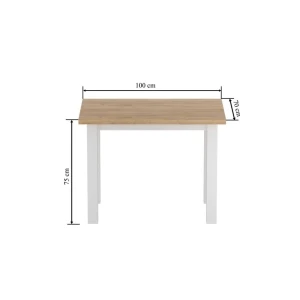 Stół (dąb złoty craft/biały) 70x100 Furnitex 5
