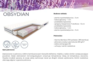 Materac 140x200 cm kieszeniowy Obsydian Optimum Materace 2