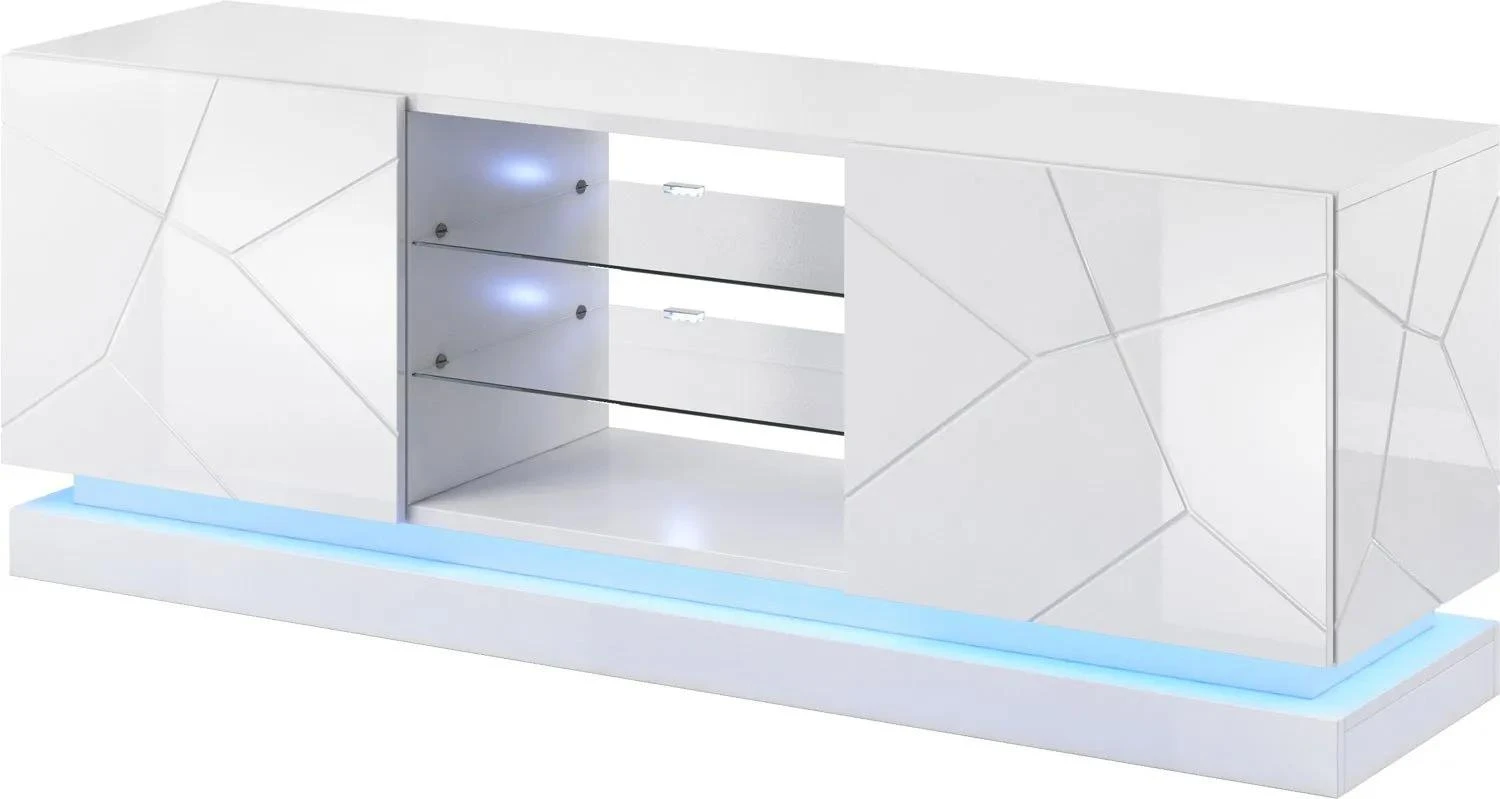 Szafka RTV QIU 160 z niebieskim oświetleniem LED Cama Meble