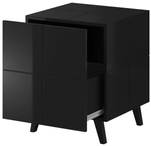Szafka nocna Reja (2szt.) czarny z oświetleniem LED Cama Meble 2