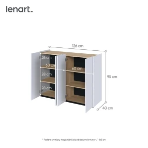 Biała komoda z oświetleniem Easy EA-02 Lenart Meble 7