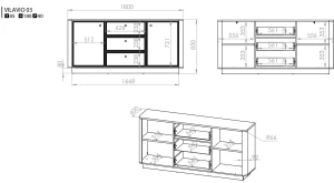 Duża komoda Vilavio 03 ML Meble 2