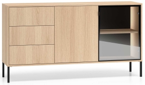 Komoda z witryną w kolorze Dąb Lindberg BARNEE 02-001