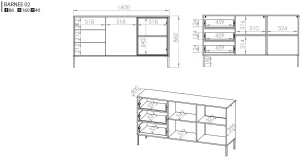 Komoda z witryną w kolorze Dąb Lindberg BARNEE 02-001 ML Meble 2