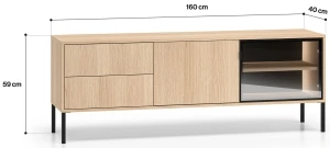 Szafka RTV z witryną w kolorze Dąb Lindberg BARNEE 04-001 ML Meble 3