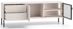 Szafka RTV z witryną w kolorze Cashmere BARNEE 04-002 ML Meble 4
