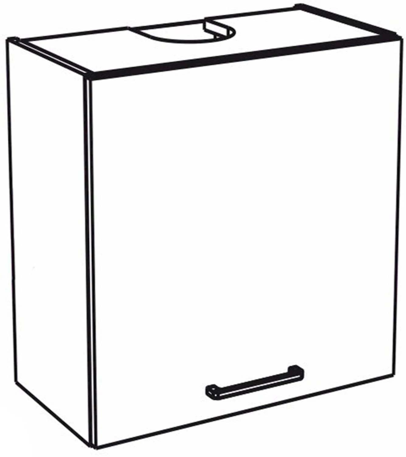 60 górna otwierana do góry, zabudowa okapu, wys.51 (podnośnik z reg. mocy) KAM