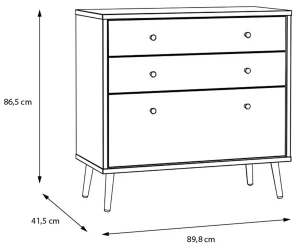 Komoda z szufladami w kolorze białym i dąb mauvella Harllson HLTK211EC-M793 Meble Forte 3