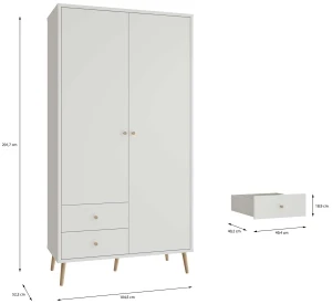 Szafa ubraniowa w kolorze białym Harllson HLTS721LEC-Z12A Meble Forte 3