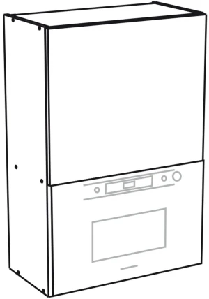 60 Górna głęboka szafka z mikrofalą M1C wys. 90 cm (podnośnik z reg. mocy) KAM 1