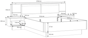 Łóżko 140x190  (bez materaca i stelarzu) Panoptik PNPL3141B-Q203 Meble Forte 2