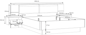 Łóżko 160x200  (bez materaca i stelarzu) Panoptik PNPL3161B-Q203 Meble Forte 2