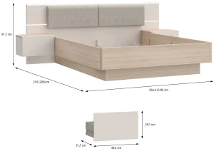 Łóżko 160x200  (bez materaca i stelarzu) Panoptik PNPL3161B-Q203 Meble Forte 3