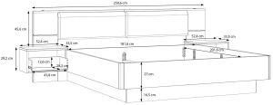 Łóżko 180x200  (bez materaca i stelarzu) Panoptik PNPL3181B-Q203 Meble Forte 2