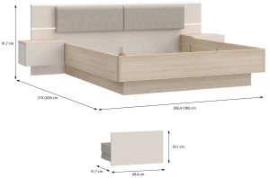 Łóżko 180x200  (bez materaca i stelarzu) Panoptik PNPL3181B-Q203 Meble Forte 3