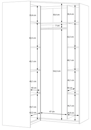 Szafa narożna dwudrzwiowa Panoptik PNPS926-Q170 Meble Forte 2