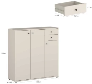 Pojemna komoda w kolorze piaskowym Archbox T2KK10-U60 Meble Forte 2