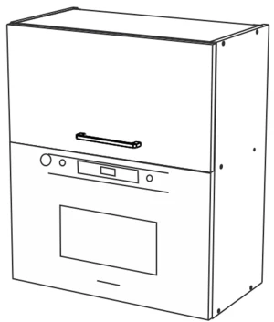 60 Górna głęboka szafka z mikrofalą M1C wys. 71 cm (podnośnik z reg. mocy) KAM 3