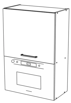 60 Górna głęboka szafka z mikrofalą M1C wys. 90 cm (podnośnik z reg. mocy) KAM 3