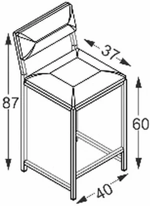 Hoker loft 60 z oparciem 40 x 37 KAM 1