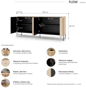 Niska czterodrzwiowa komoda Flow FW-04 Lenart Meble 2