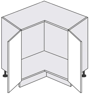 90 dolna narożnik z półką obrotową NOVA 3/4 Linia Variant fi.820 metal efekt chrom Gama Meble 1