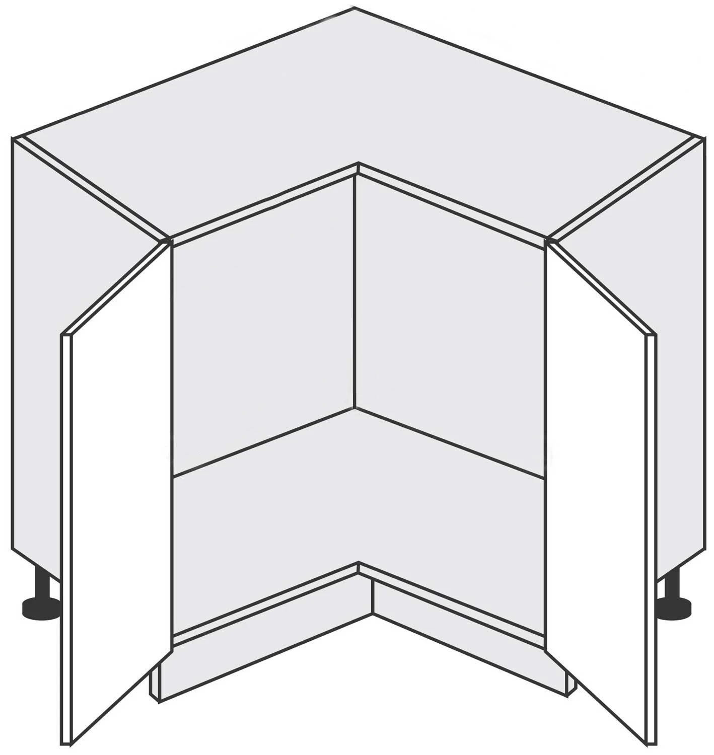 90 dolna narożnik z półką obrotową NOVA 3/4 Linia Variant fi.820 metal efekt chrom Gama Meble