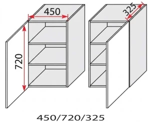górna 1 drzwi i 2 półki, wys.72 Gama Meble 4