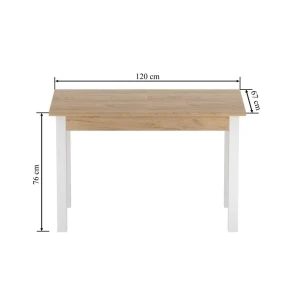 Stół rozkładany (dąb złoty craft/biały) 67x120(160) Furnitex 6