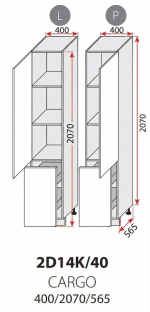 40 dolna słupek cargo mini MAXIMA EVO II metal/tworzywo chrom/biały Gama Meble 4