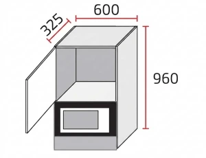 60 górna wysoka szafka pod mikrofalę, wys.96 Gama Meble 2
