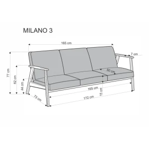 MILANO 3S sofa - beżowy tap. Castel 15 Halmar 4