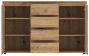 Pojemna dwudrzwiowa komoda z szufladami w kolorze Dąb Artisan Zapato ZAPK10 Meble Wójcik 2