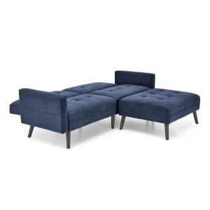 CORNELIUS sofa rozkładana z funkcją narożnika niebieska Halmar 10