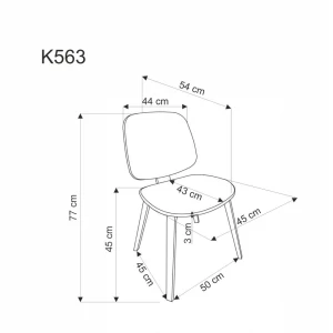 K563 krzesło orzechowy / popielaty / czarny Halmar 4