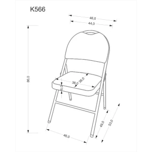 K566 krzesło składane, czarny / popiel (1p=6szt) Halmar 4
