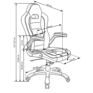 LOTUS fotel gabinetowy czarno-popielaty Halmar 3