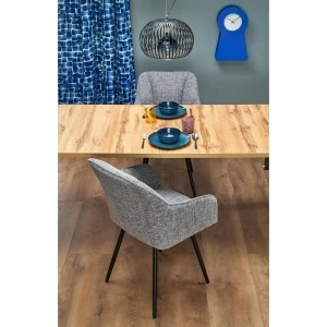 QUBIK stół rozkładany 80-200/80/76 cm dąb artisan/czarny Halmar 4