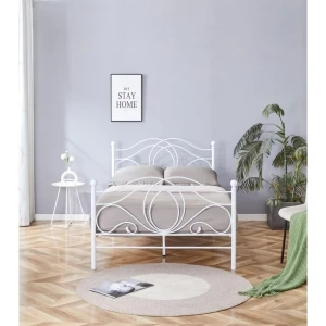 Łóżko metalowe 120x200 (białe) Furnitex 3