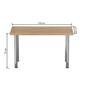 Stół (dąb złoty craft + nogi I chrom) 67x128 Furnitex 5