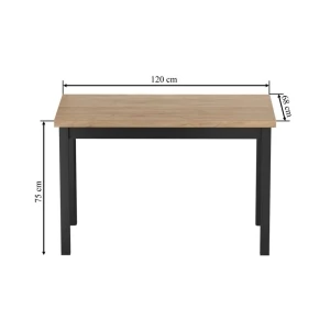Stół (dąb złoty craft/czarny) 68x120 Furnitex 2