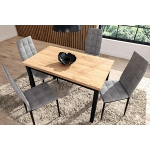 Stół (dąb złoty craft/czarny) 68x120 Furnitex 4