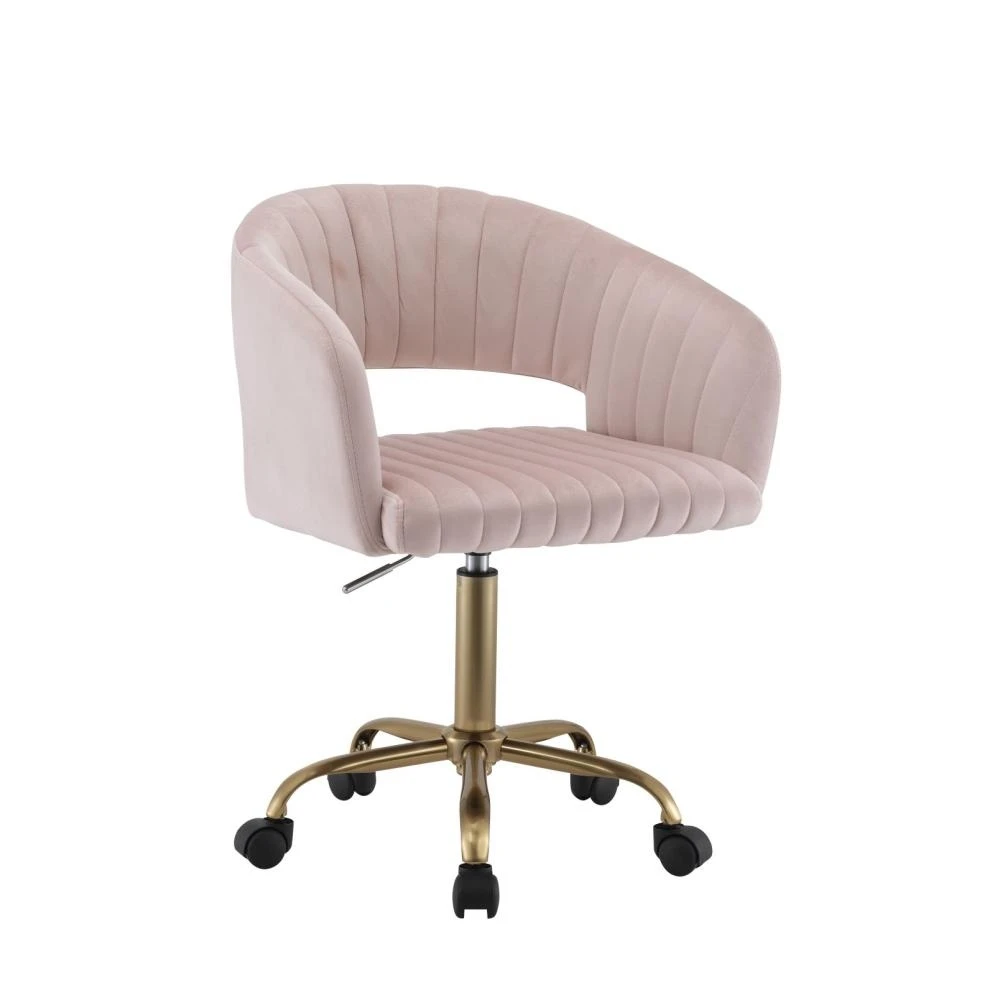 Fotel obrotowy velvet (różowy) Furnitex